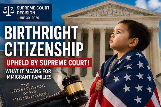 U.S. Supreme Court Upholds Birthright Citizenship, Major Immigration Decision
